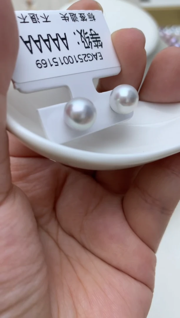 银S925镶嵌耳饰海水珍珠q47