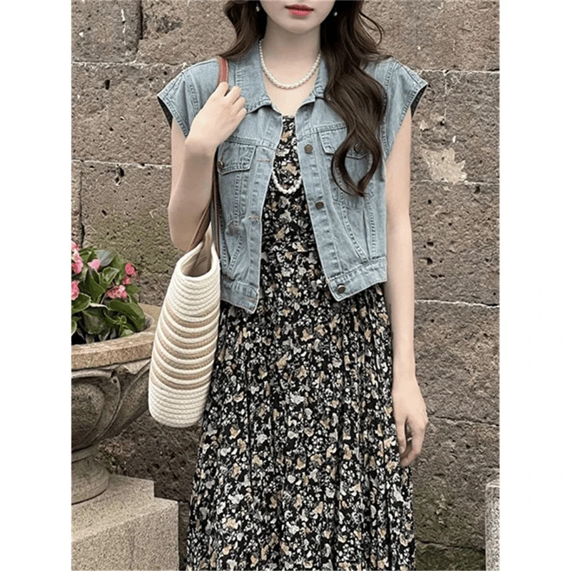 设计短款牛仔短袖薄款外套女小个子穿搭夏季新款宽松显瘦披肩上衣