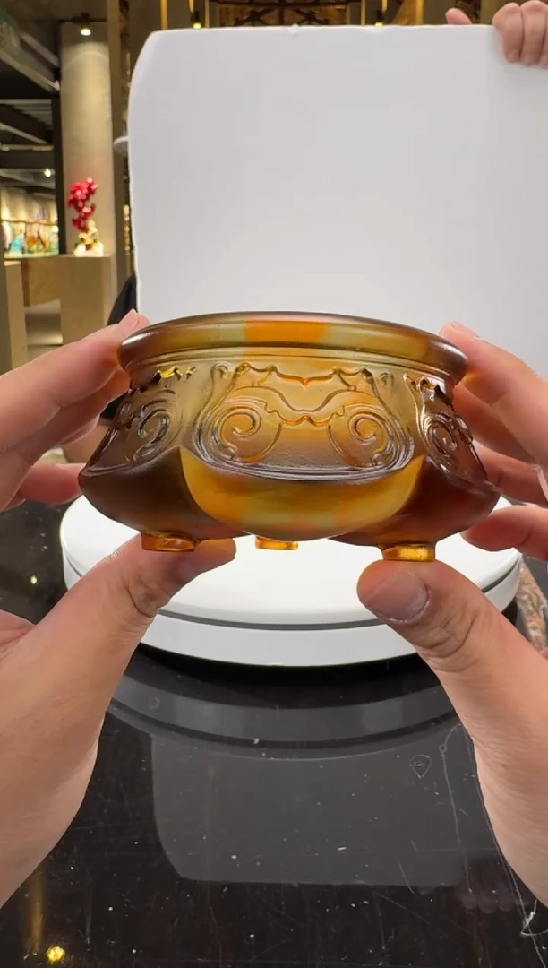 摆件知*水晶琉璃香炉