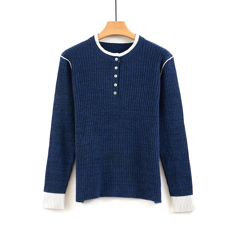 天山【100山羊绒】2025新款半开圆领宽松女士针织羊绒衫-YTNL5827T