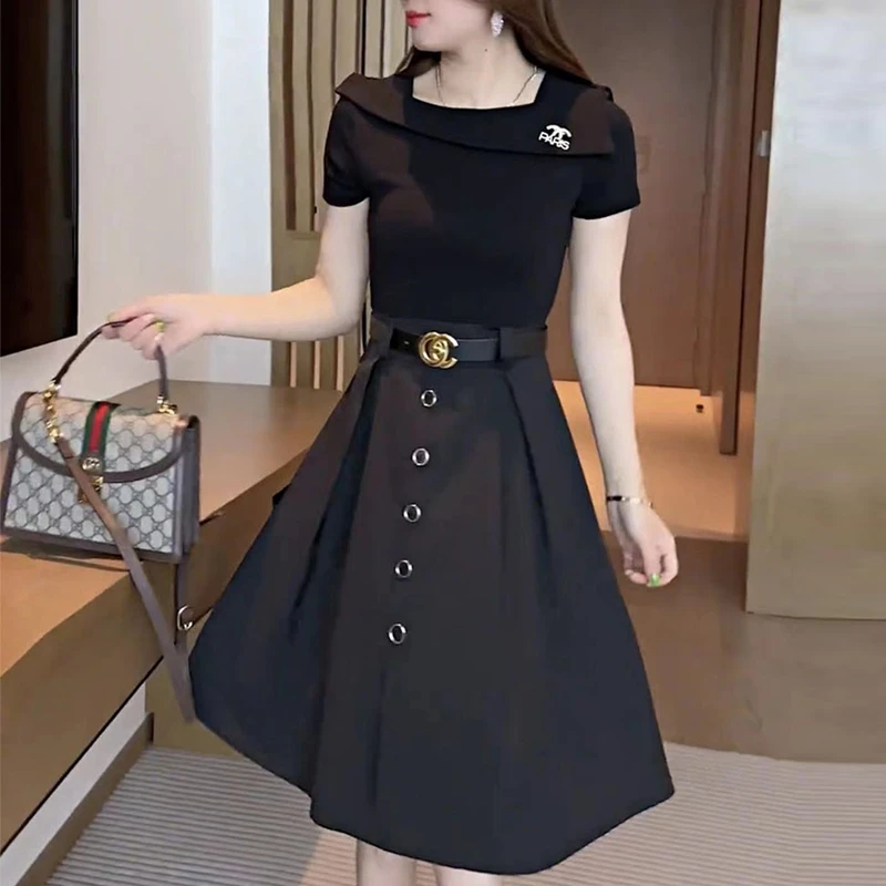 2025新款女装气质高级感假两件连衣裙洋气上档次高贵裙子女款