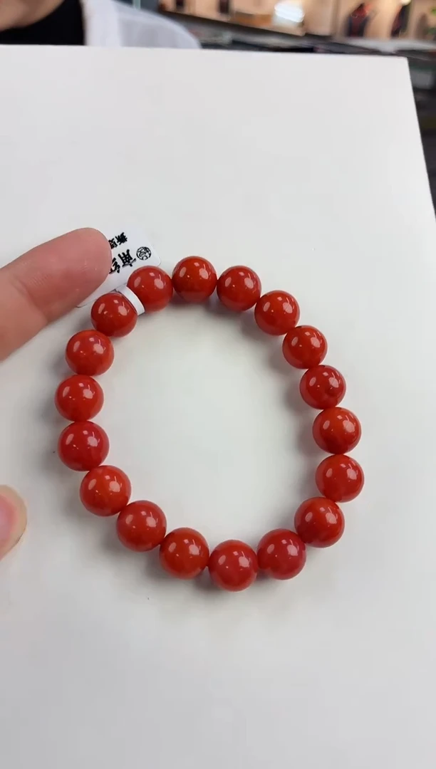 未镶嵌锦红手串11*南红玛瑙一个/条