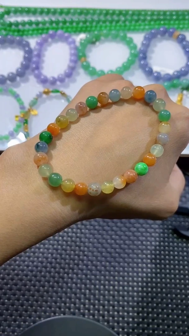 散珠翡翠卡6.5加多宝手串