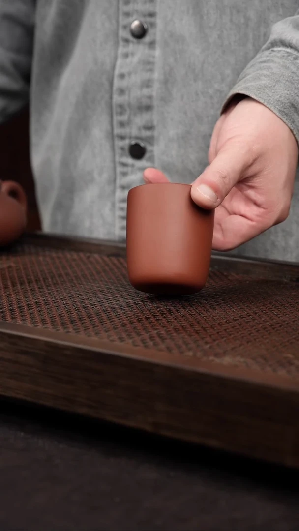 【闪购商品】紫砂茶杯底槽清高杯