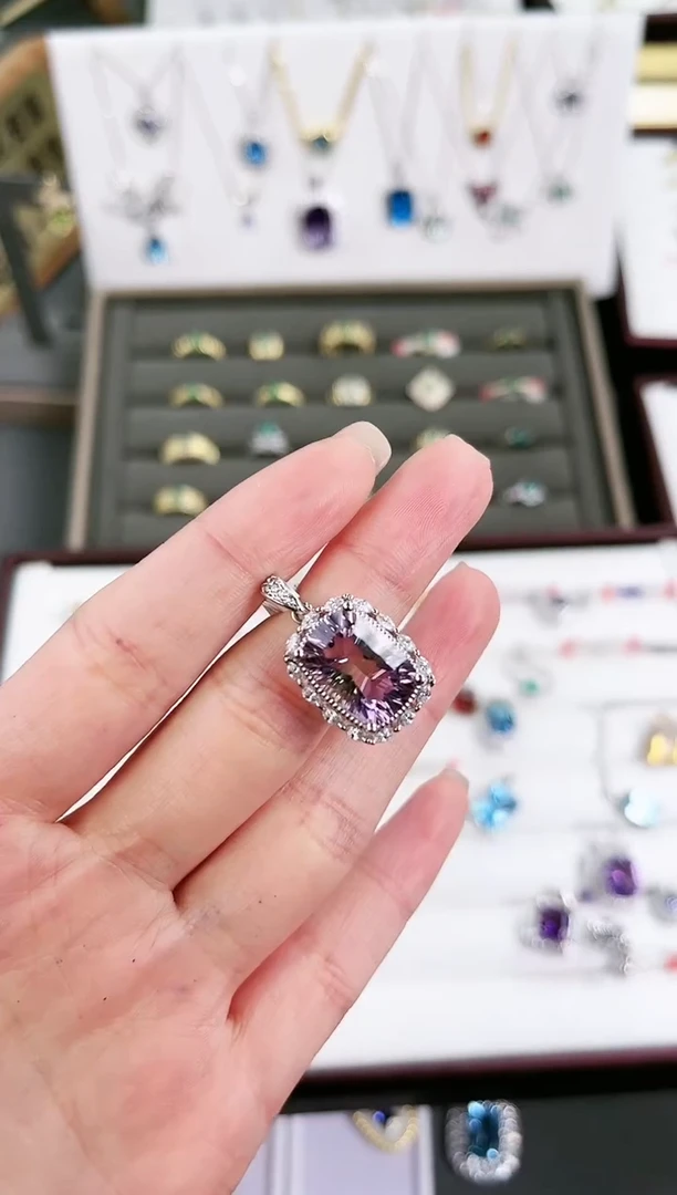 【闪购商品】水晶颈饰银S925镶嵌x960