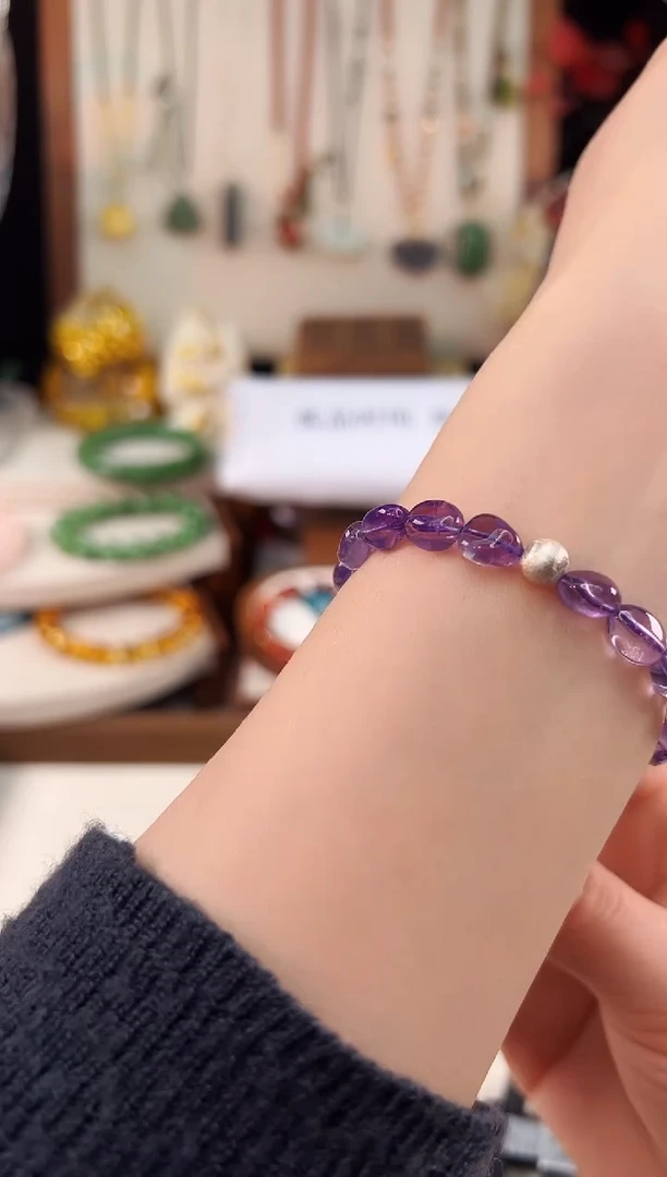 足银镶嵌手链烟晶@@A221B020382