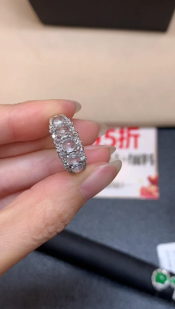 18K金镶嵌戒指翡翠13【无服务费蛋面【无服务费