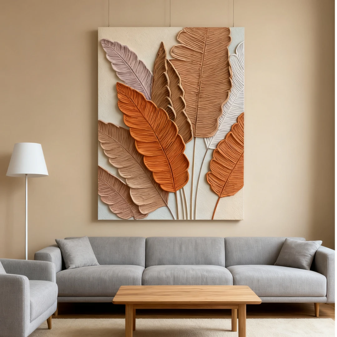 芭蕉叶/玄关客厅装饰画 /简约现代/画芯60x80cm