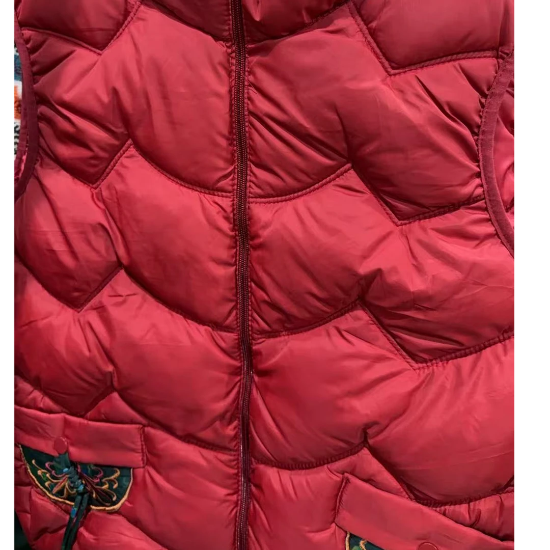 立领棉衣保暖红色棉服秋冬女士67