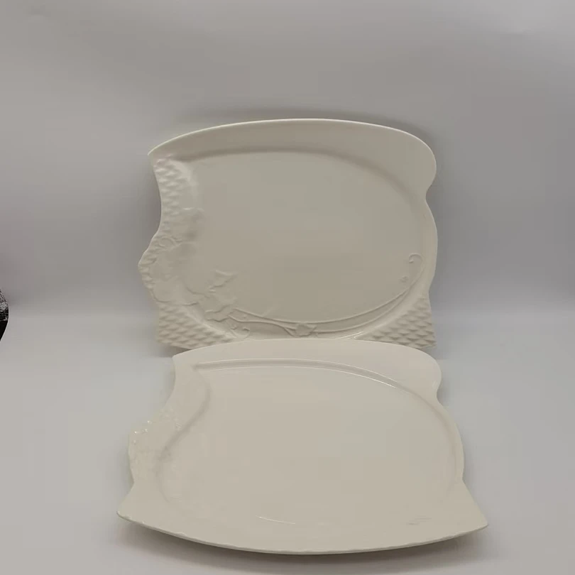 5421 异形盘（微瑕，长25，宽23，高1.5）陶瓷餐具B13F