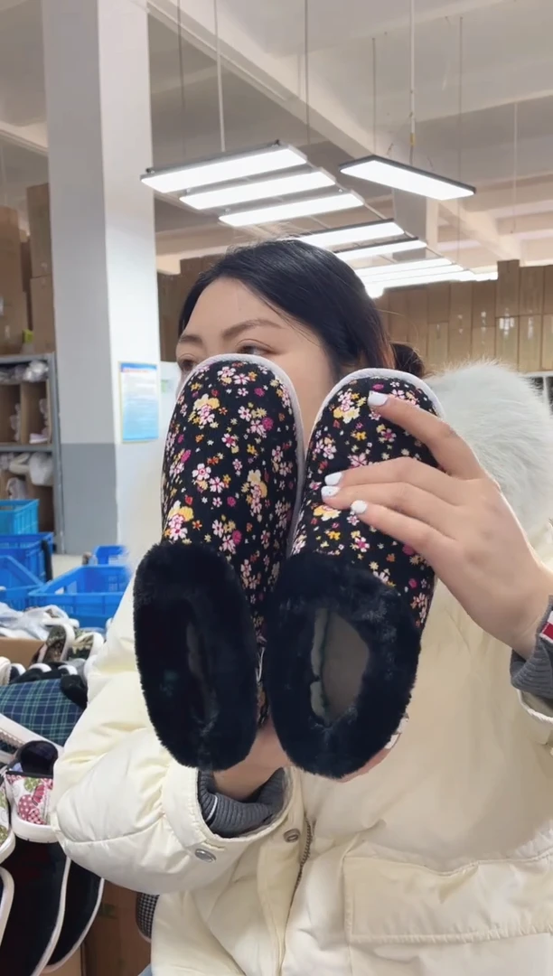 5-7小黑花棉鞋38码11号