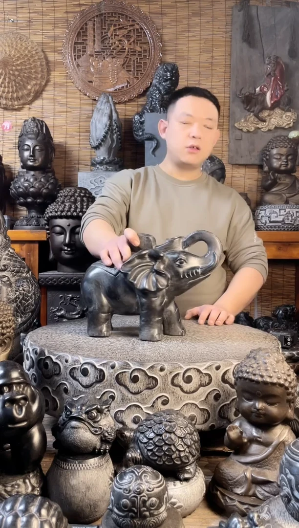 【闪购商品】33大象天然青石雕刻