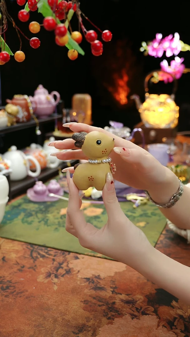 【闪购商品】一鹿有你紫砂茶宠摆件+链子