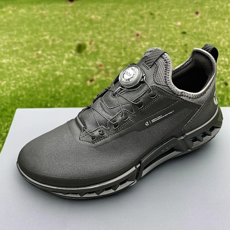 爱步ecco男鞋BOA牛皮防水透气夏季高尔夫球鞋潮鞋户外健步 130424