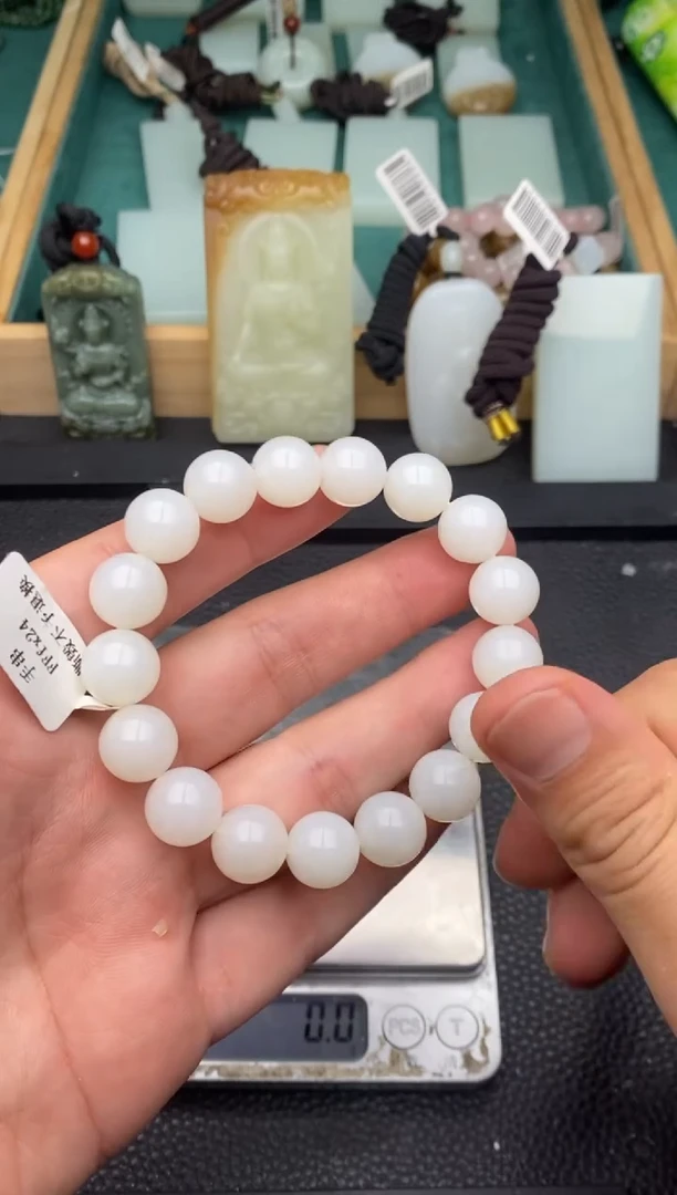 未镶嵌手串和田玉白玉手串