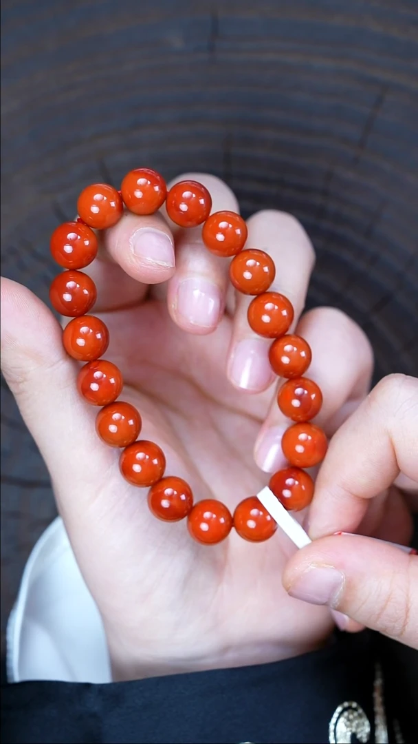 未镶嵌手串南红玛瑙无胶无裂瓦西原矿10mm+28g1033