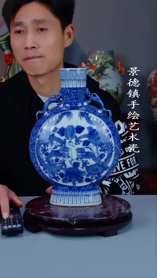 瓶陶景德镇手工手绘陶瓷摆件25