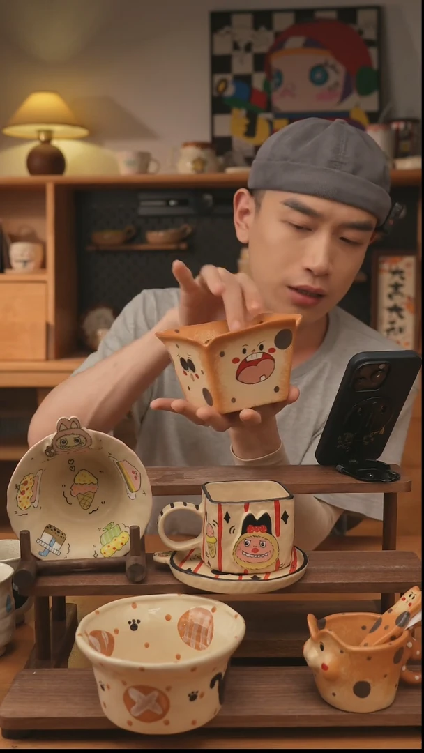 杯子景德镇可爱设计师款陶瓷