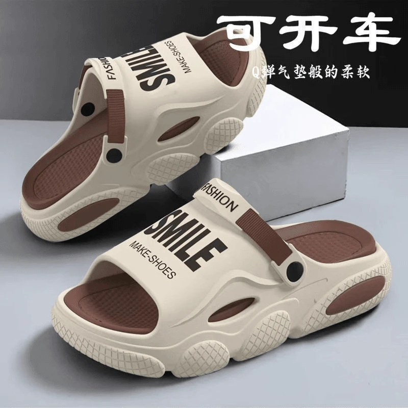 夏季男士凉鞋外穿厚底时尚休闲沙滩软底凉拖鞋男款潮流开车鞋两用