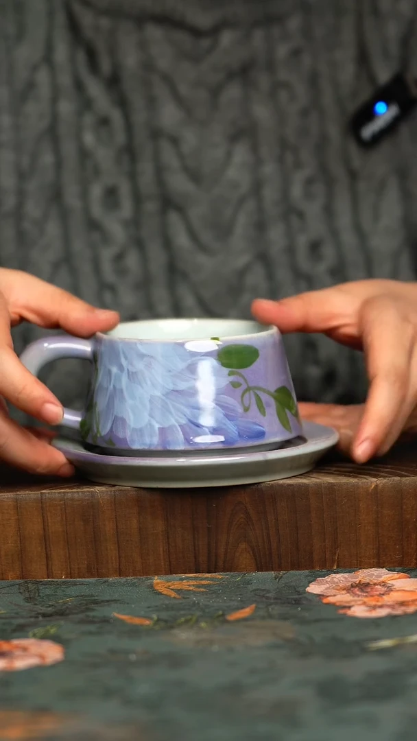 杯釉下彩手工手绘同款陶器