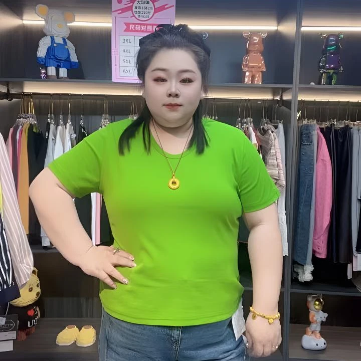 （琳琳家）早春新款显瘦洋气运动风短款T恤辣妹时尚修身圆领打底衫