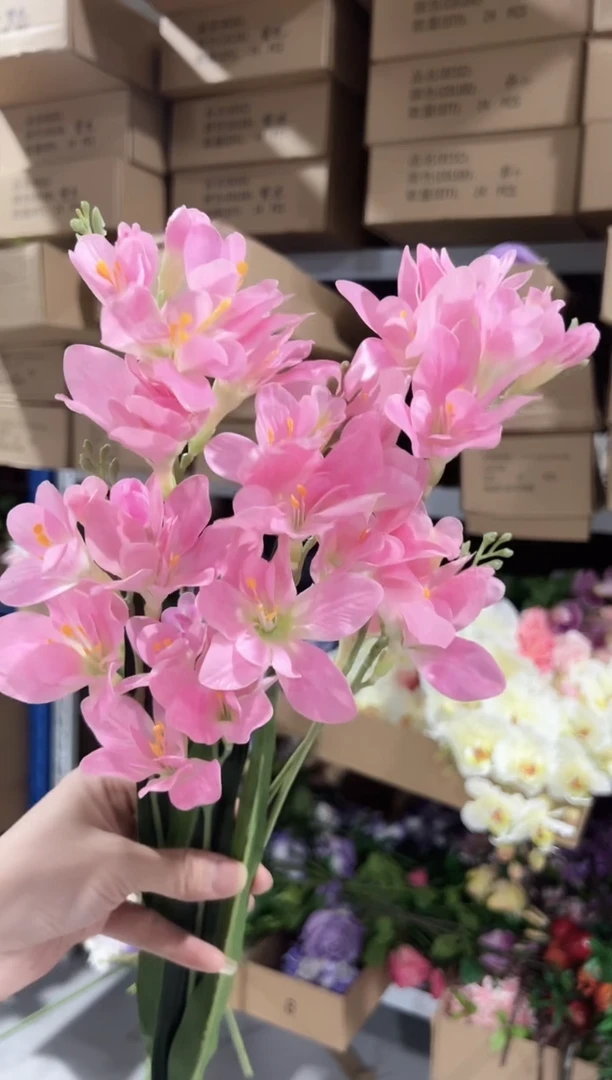 3枝粉色手感保湿小苍兰