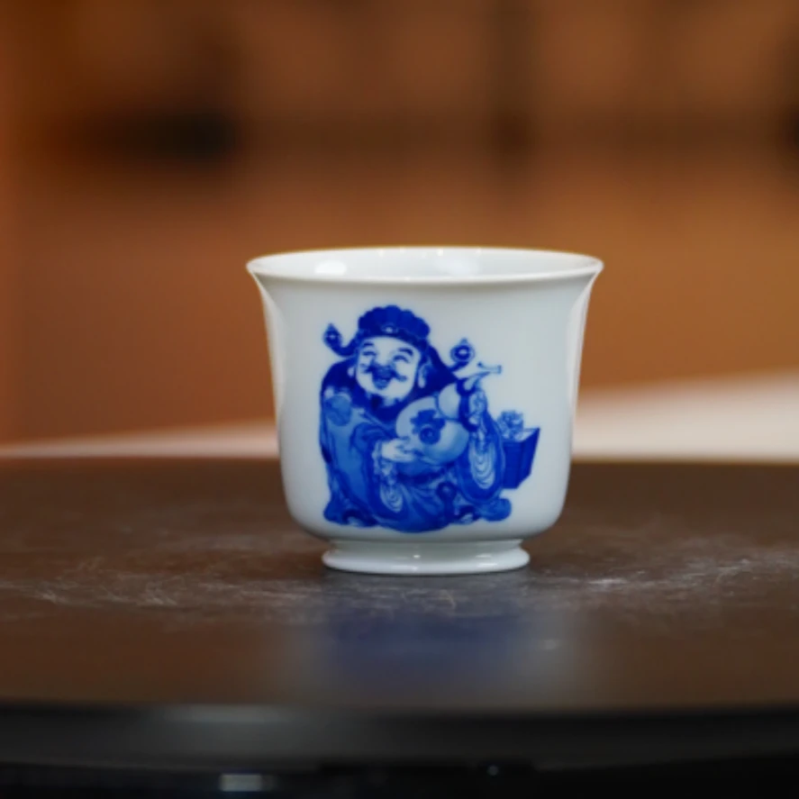 【樊匠造器】国风青花立口杯（福杯）