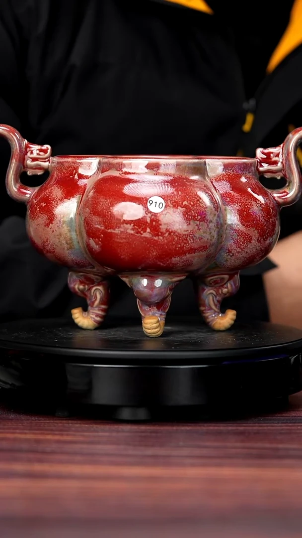摆件瓷910#李朝斐一级品原矿钧瓷香炉