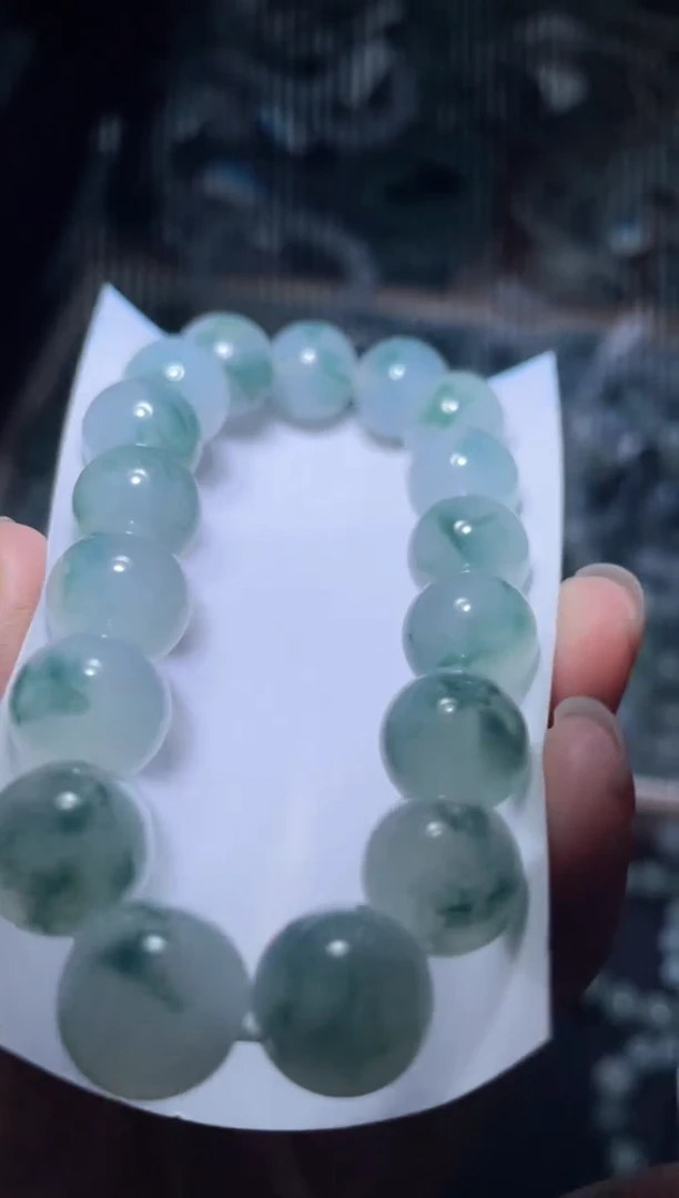 未镶嵌定制翡翠天然缅甸翡翠手串64