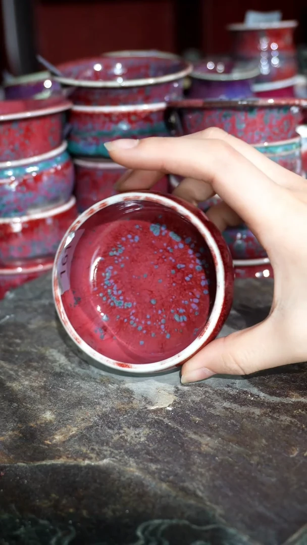 摆件陶精品窑变钧瓷茶器