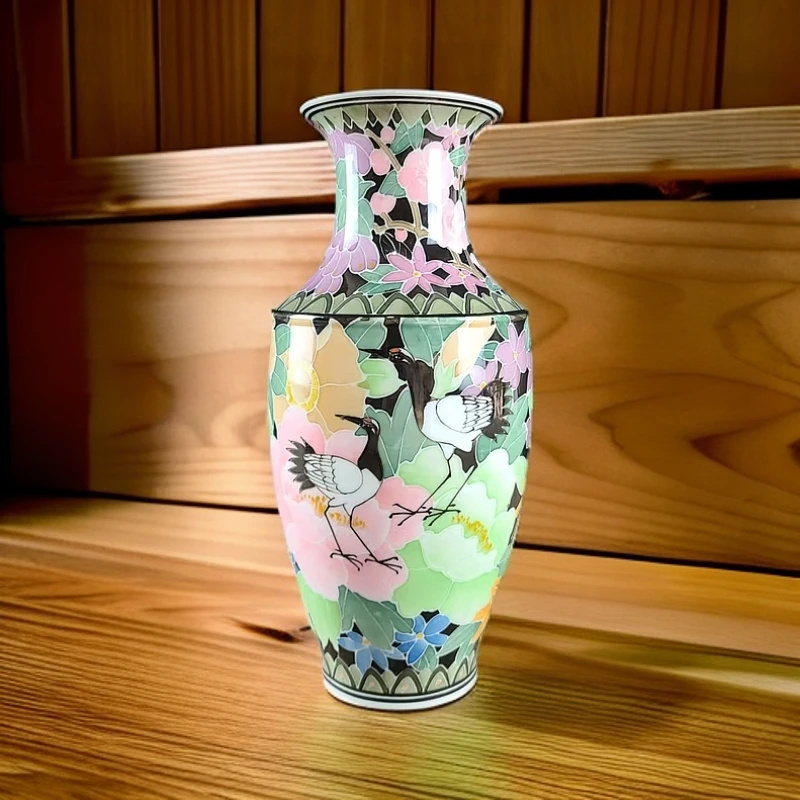 醴陵手绘陶瓷花瓶摆件釉下五彩新中式客厅家居装饰品插花工艺品