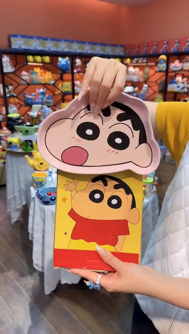 瓷片@@蜡笔小新异形陶瓷水果盘