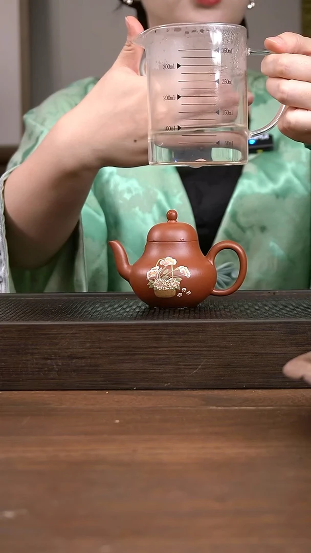 茶壶紫砂全手朱泥思婷    堆绘   100CC