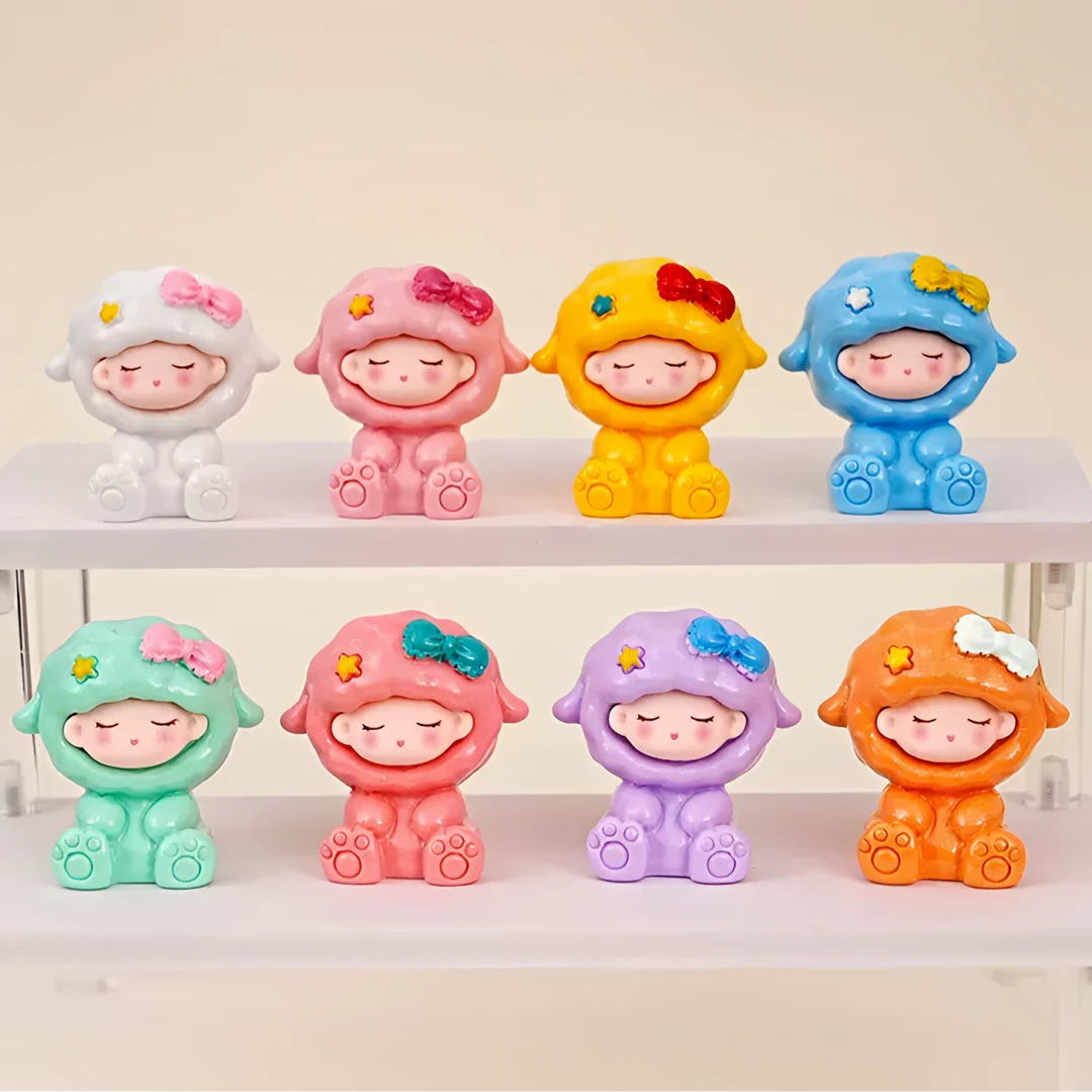 【直播拆】新款云梦坐姿蝴蝶结乖乖羊创意树脂网红摆件