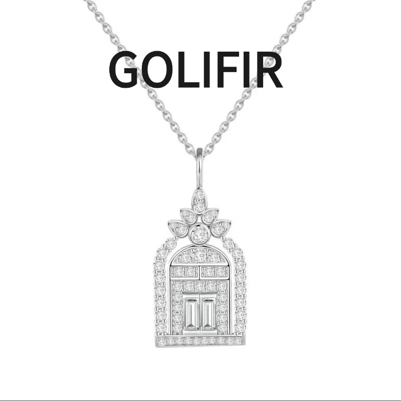 铜合金项链 【GOLIFIR】绮梦之窗浪漫镶钻四叶草造型吊坠项链X119