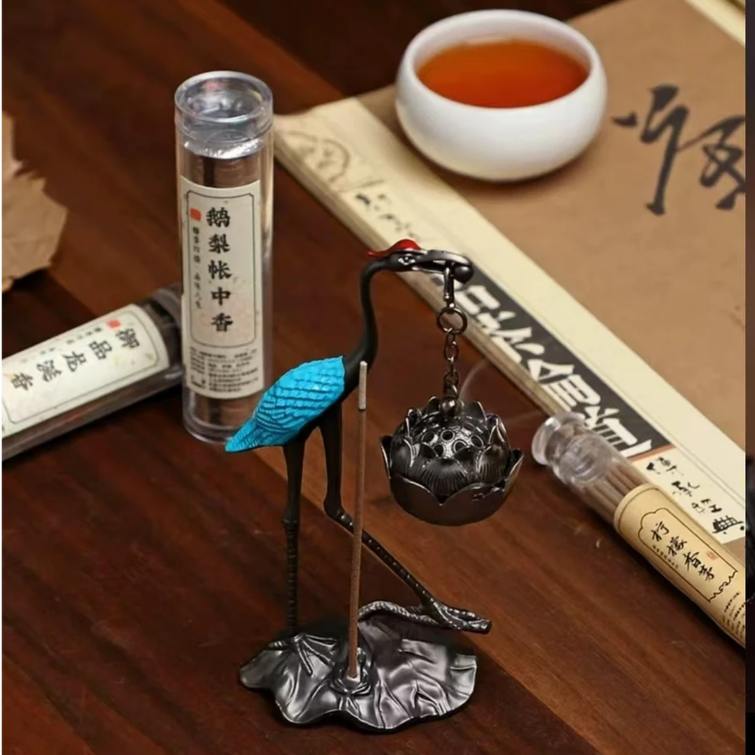 小仙鹤香炉小祥云盘香家用香薰炉办公桌摆件室内檀香熏香炉鹅梨