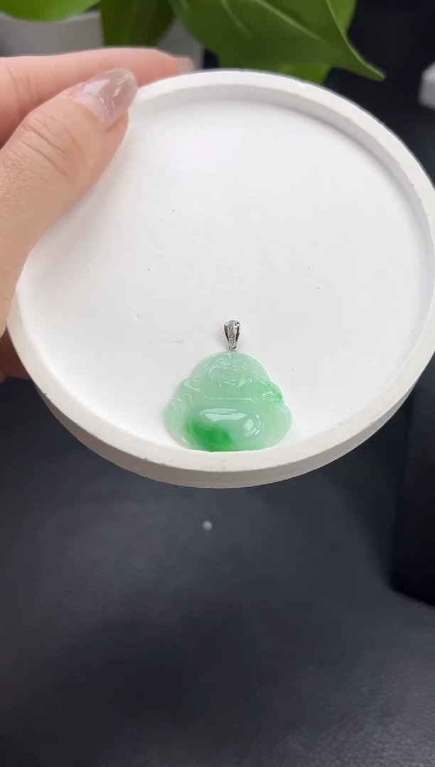 【闪购商品】翡翠颈饰18K金镶嵌佛公