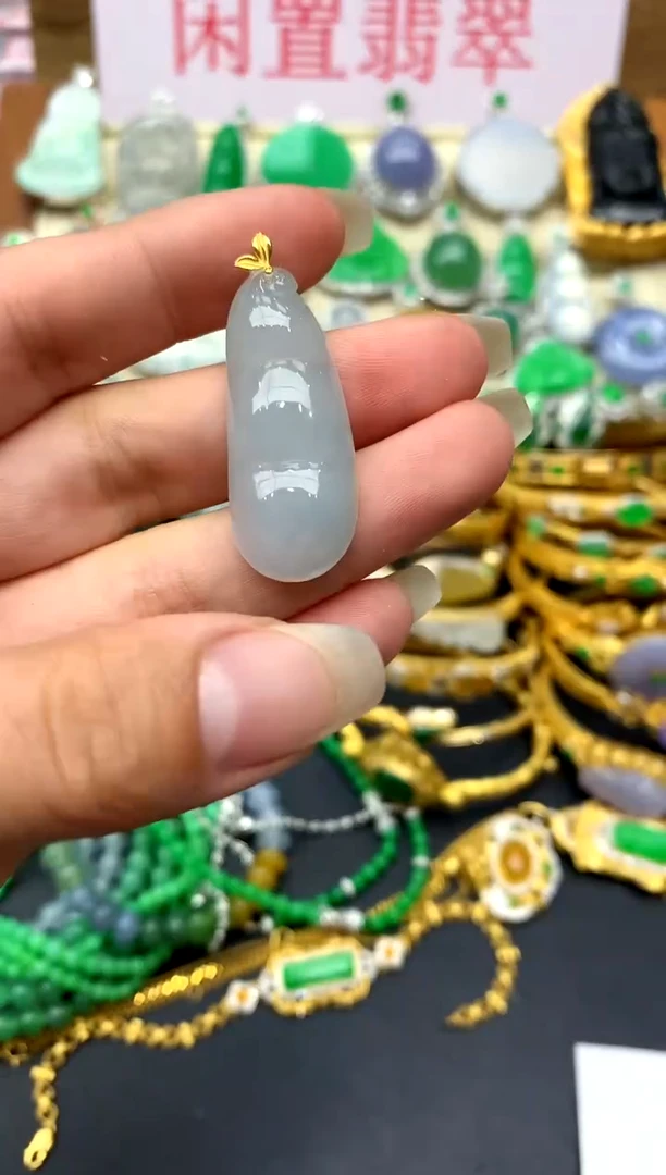 翡翠18K金镶嵌颈饰155-中国好珍宝