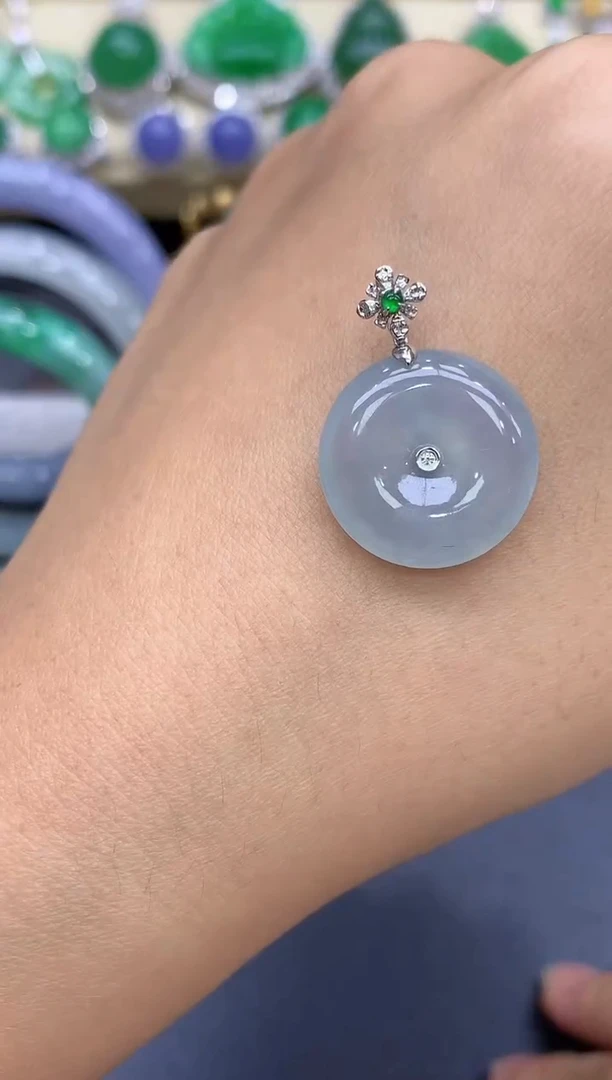 颈饰18K金镶嵌翡翠167-中国好珍宝