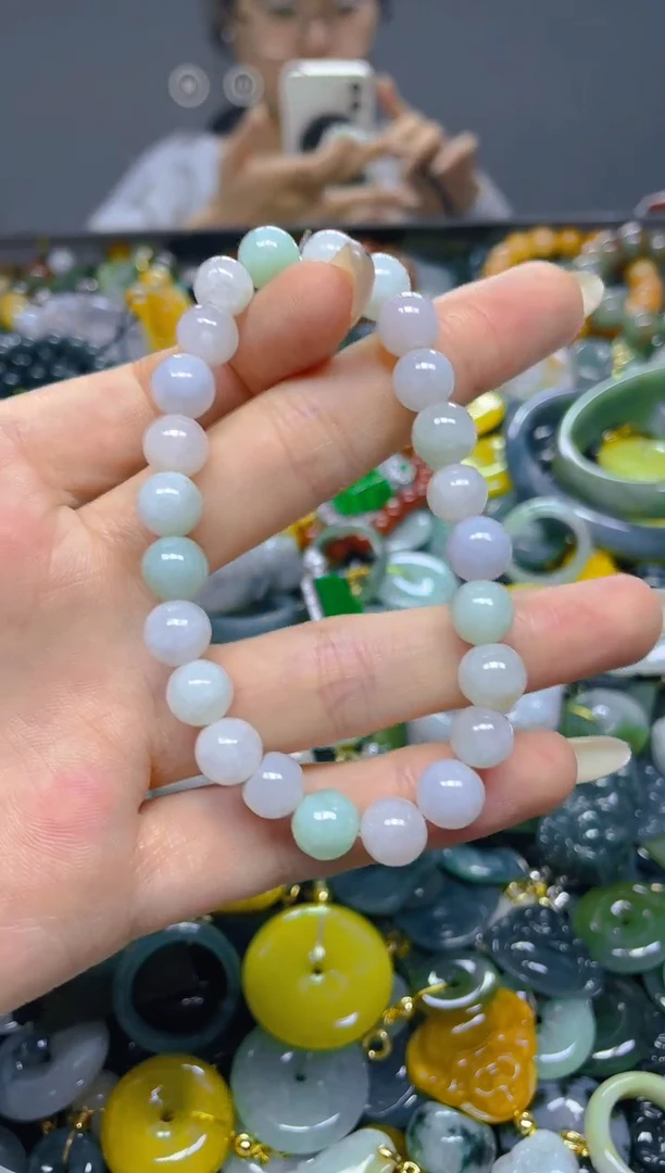 颈饰未镶嵌翡翠8MM/ J /翡翠A货，一件也是批发价