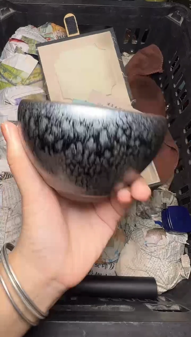茶盏银蓝百花 盏三疯建盏茶器