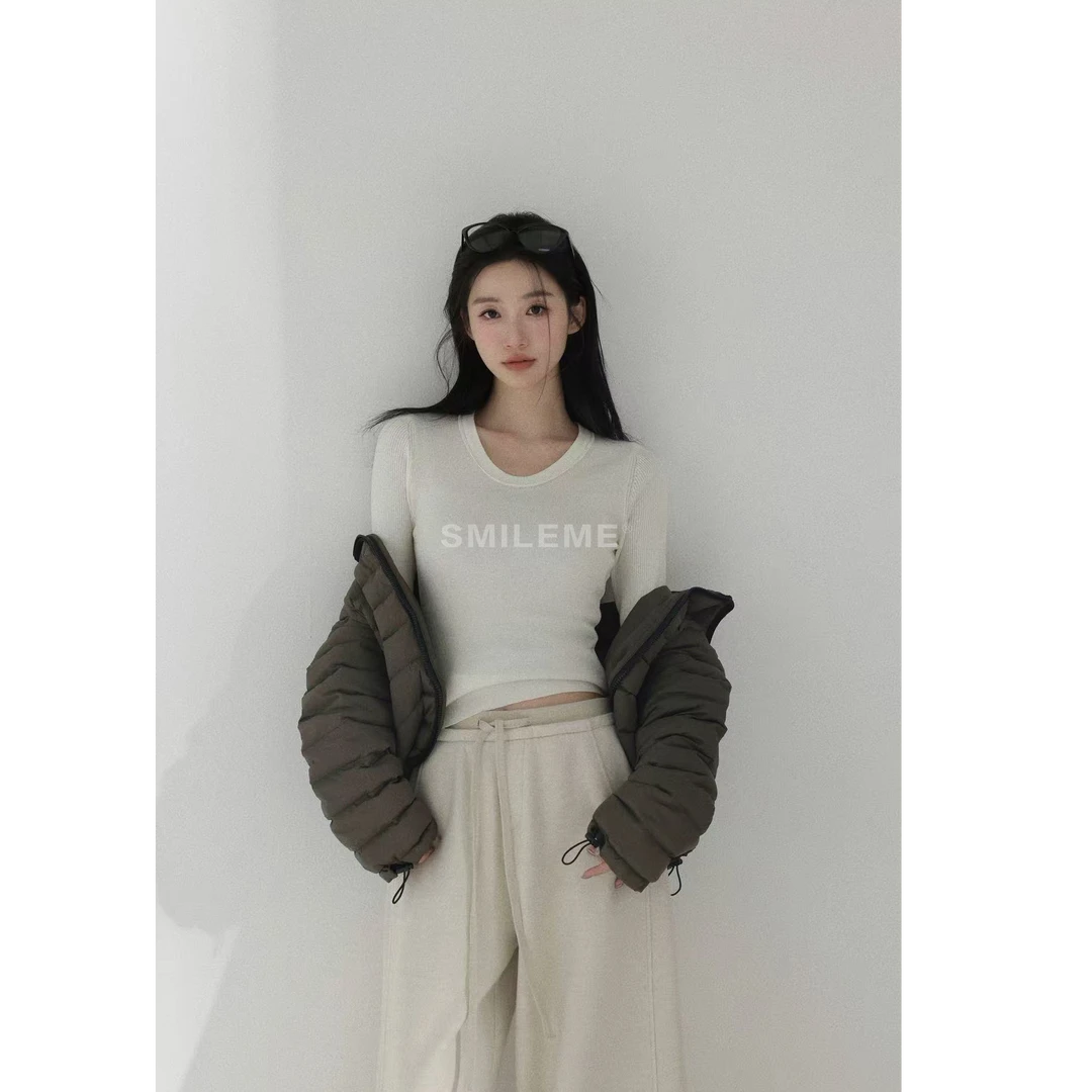SMILEME【素描T】秋冬季羊毛混纺简约百搭毛织打底衫MK14925412