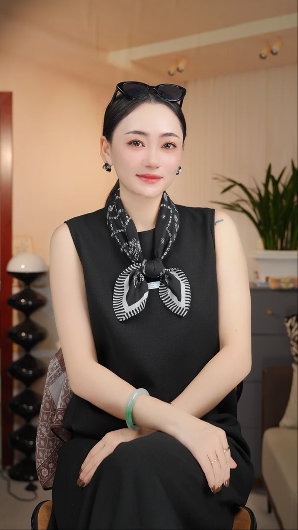 P9【赫本时光】新款单面棉质65*65精致小方巾