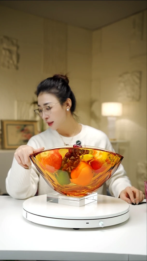 手工艺品琉璃琥珀色元宝果斗