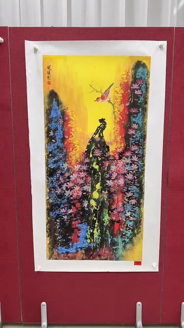 国画杨风顺绘画8pc花鸟JJ紫P