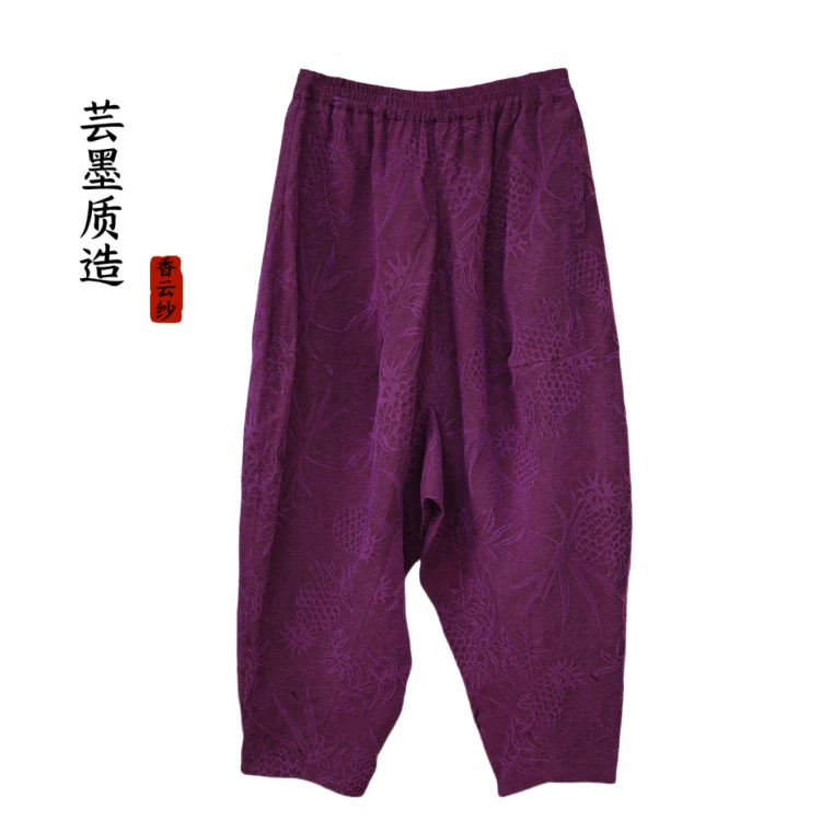 【芸墨质造】-花溪 新款香云纱休闲时尚百搭女士裤子 国风通勤款