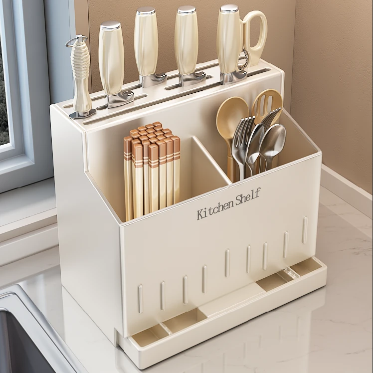 优勤筷子收纳盒筷子筒壁挂式快笼桶篓不锈钢厨房刀架置物架免打孔