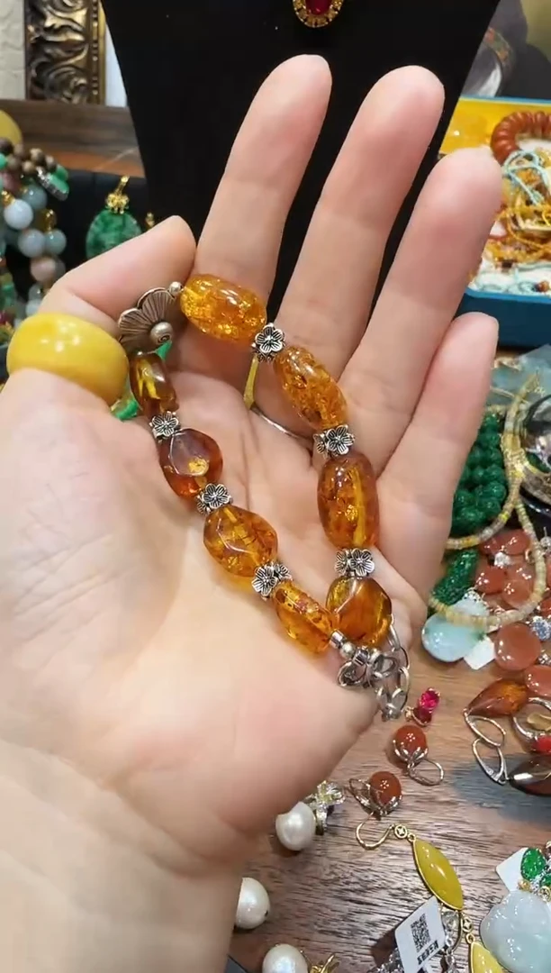 手链琥珀未镶嵌我***巴手串