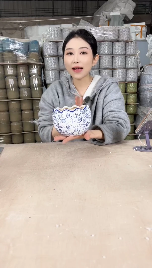 【闪购商品】陶瓷蛋壳白青花瓷小号14x11