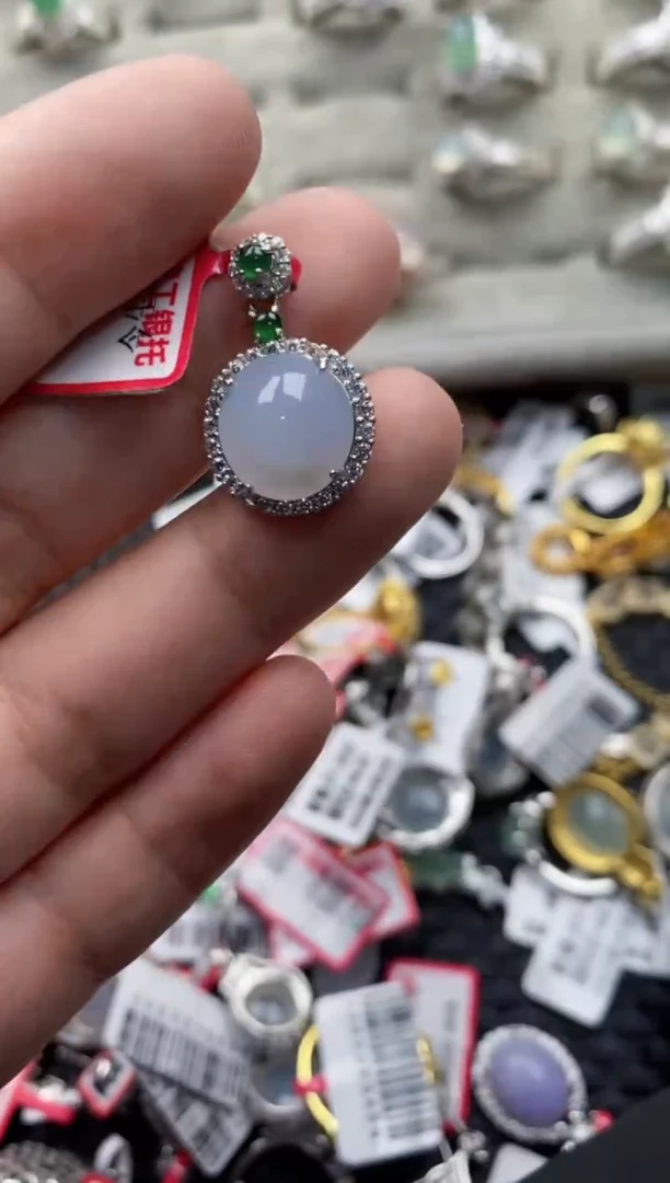 【闪购商品】翡翠戒指银S925镶嵌666666---9